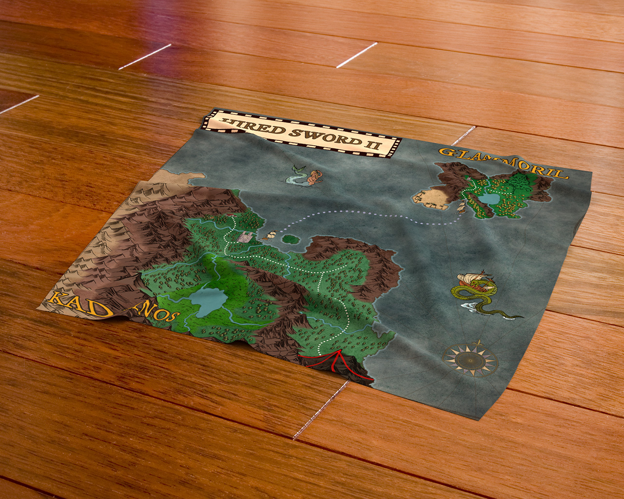 3D render of the cloth map included with the boxed edition